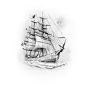old navy ship tattoo design idea