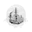 old navy ship tattoo design idea