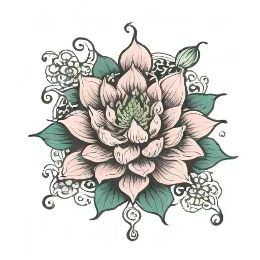 lotus blossom green tara tattoo design idea