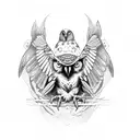 Raven and Owl tattoo design idea