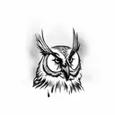 Raven and Owl tattoo design idea