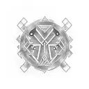 Combine Nordic runes with Pokemon characters in a blackwork style tattoo tattoo design idea