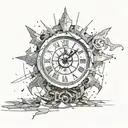 Chaos clock shattered tattoo design idea
