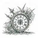 Chaos clock shattered tattoo design idea
