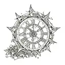 Chaos clock shattered tattoo design idea