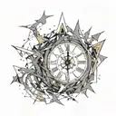 Chaos clock shattered tattoo design idea