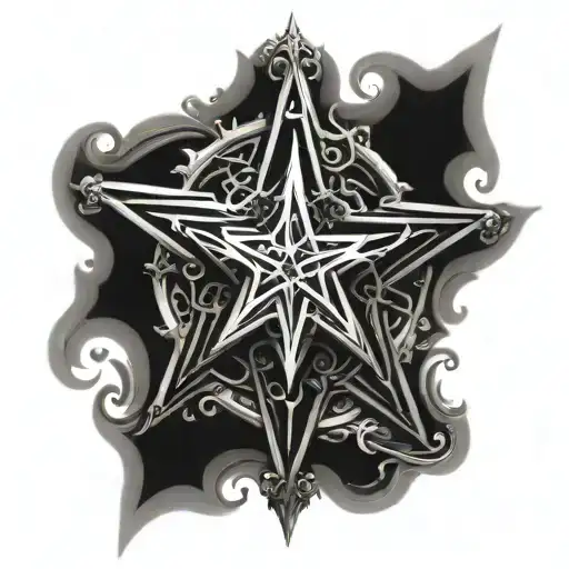 witchcraft star tattoo design idea