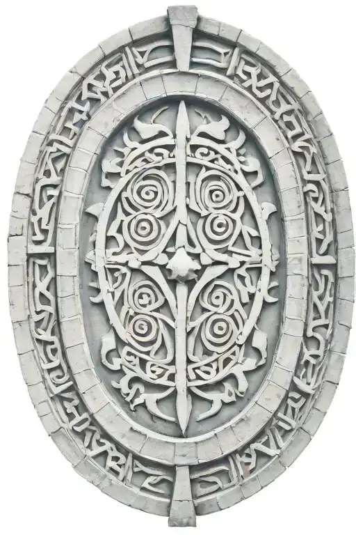  crakedwall and the devis inside from a Roman Coloseum with the tribal design tattoo design idea