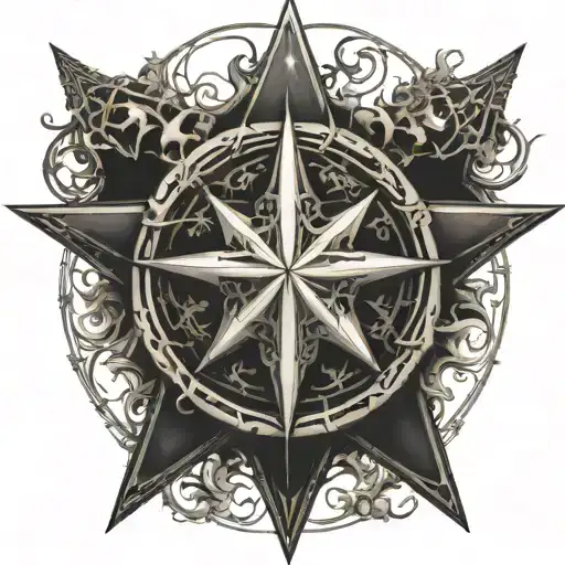 witchcraft star tattoo design idea