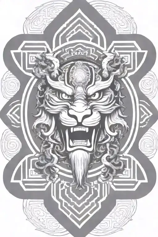 ornementals and fractal effects design inspired tattoo design idea