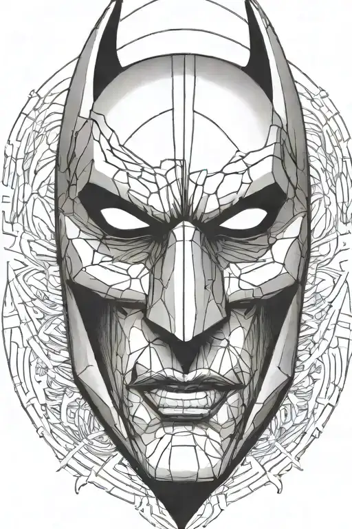 batman face fractal vortex shedding tattoo design idea