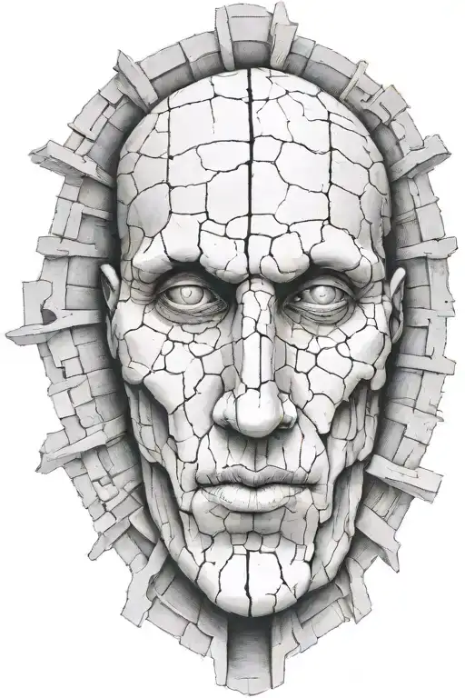  crakedwall and the devis inside Roman Coloseum tattoo design idea