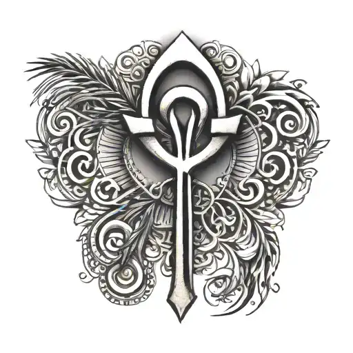 simple  african ankh symbol tattoo design idea