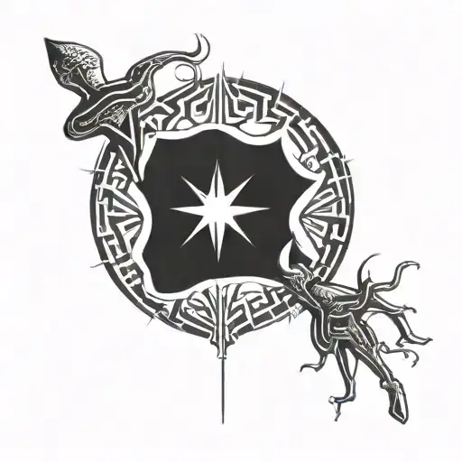 shaman funghi vector fluide geométric ornemental tattoo design tattoo design idea