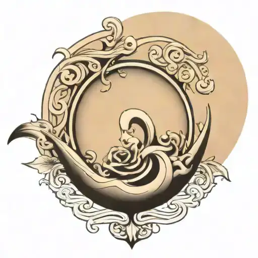 refresh the back ground curled up black tattoo design idea