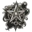 witchcraft star tattoo design idea