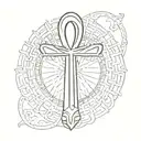 simple african ankh symbol nothing else tattoo design idea