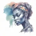 Beautifull African Woman Dancing Eyes Looking Forward Tattoo Idea tattoo design idea