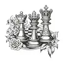 king chess piece queen chess piece tattoo design idea