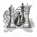 king chess piece queen chess piece tattoo design idea