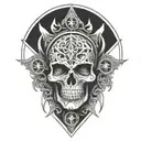 abstract singer tattoo design idea