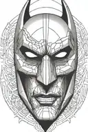 batman face fractal vortex shedding tattoo design idea