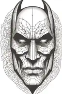 batman face fractal vortex shedding tattoo design idea