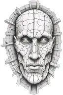  crakedwall and the devis inside Roman Coloseum tattoo design idea