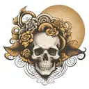 refresh the back ground curled up black tattoo design idea