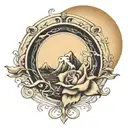 refresh the back ground curled up black tattoo design idea