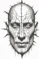 crackles from the wall and the devis inside tattoo design idea