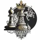 king chess piece tattoo design idea