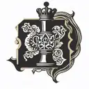 king chess piece tattoo design idea