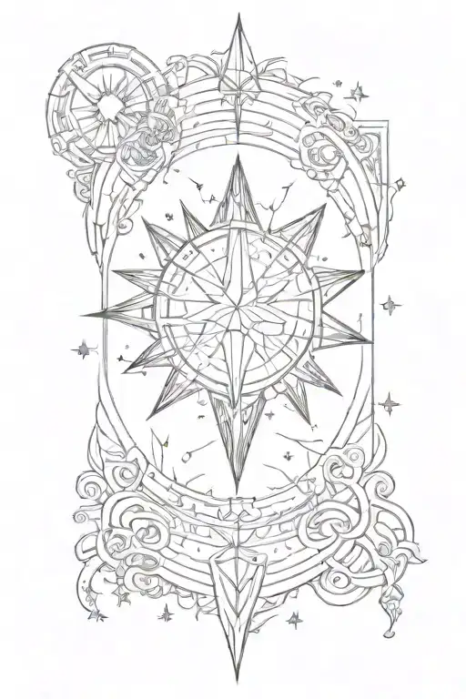 Midas star sign tattoo design idea