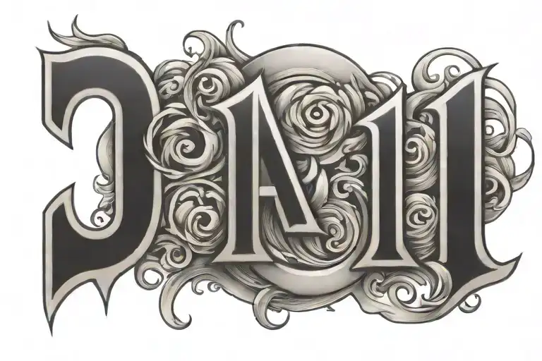 1111 numbers tattoo design idea