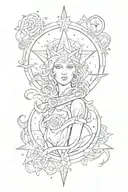 Midas star sign tattoo design idea