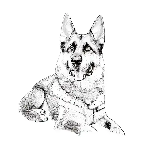 a german shepherd dog tattoo design idea