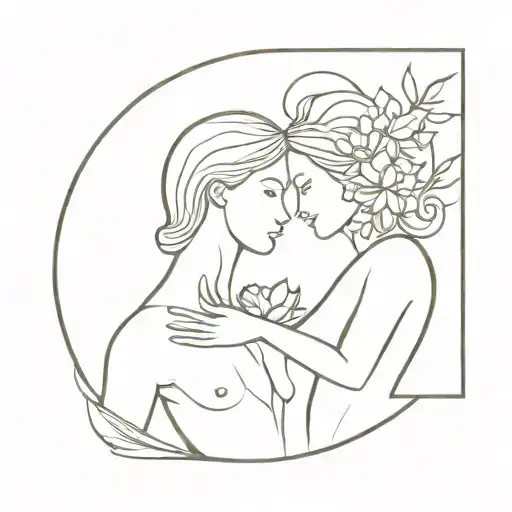 virgo woman and aries man fused fire and flowers tattoo design idea