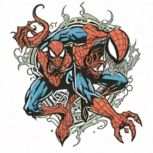 spider man and venom carnage tattoo design idea