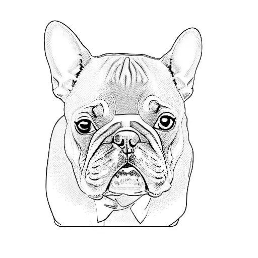 a french bulldog tattoo design idea