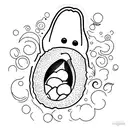 avocado tattoo design idea