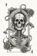 death and devil tarot cards tattoo design idea