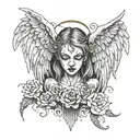 Depression Angel devil tattoo design idea