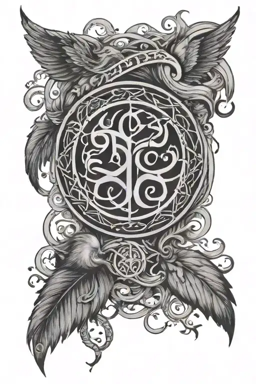 Sleep Token logo and norse mythology tattoo design idea
