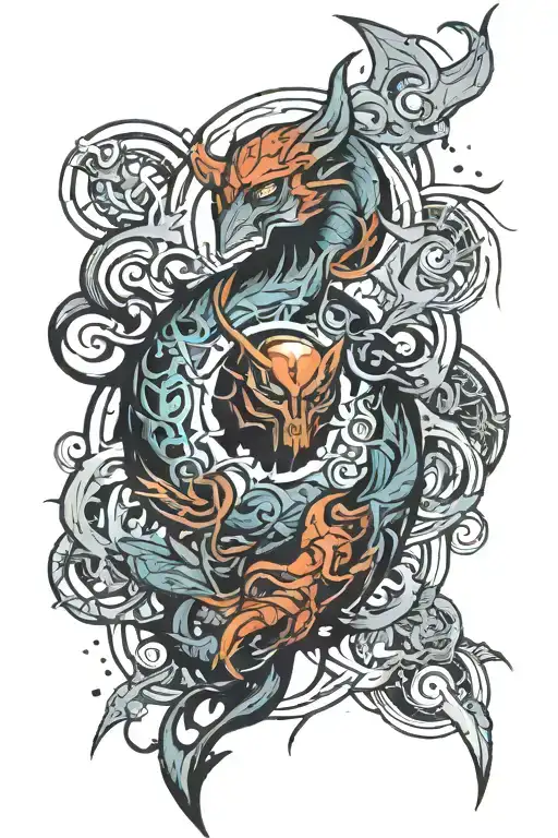 magic the gathering themed tattoo tattoo design idea