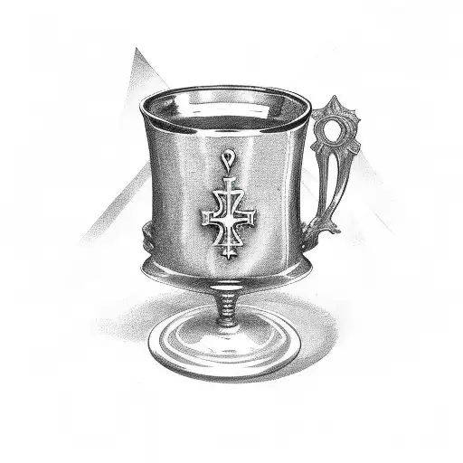 chalice with cross tattoo design idea