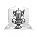chalice with cross tattoo design idea