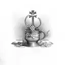 chalice with cross tattoo design idea