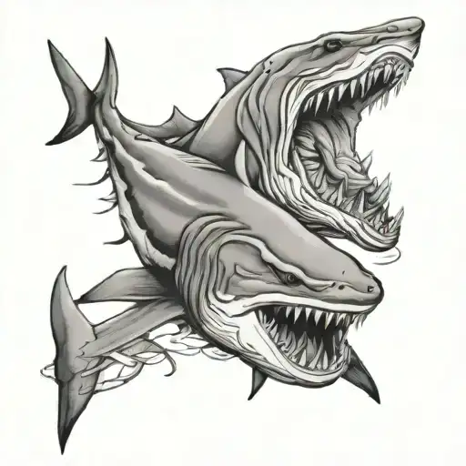 tiger shark tattoo design idea