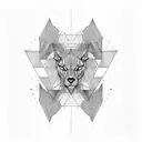 simple geometric sleeve with thick lines tattoo design idea